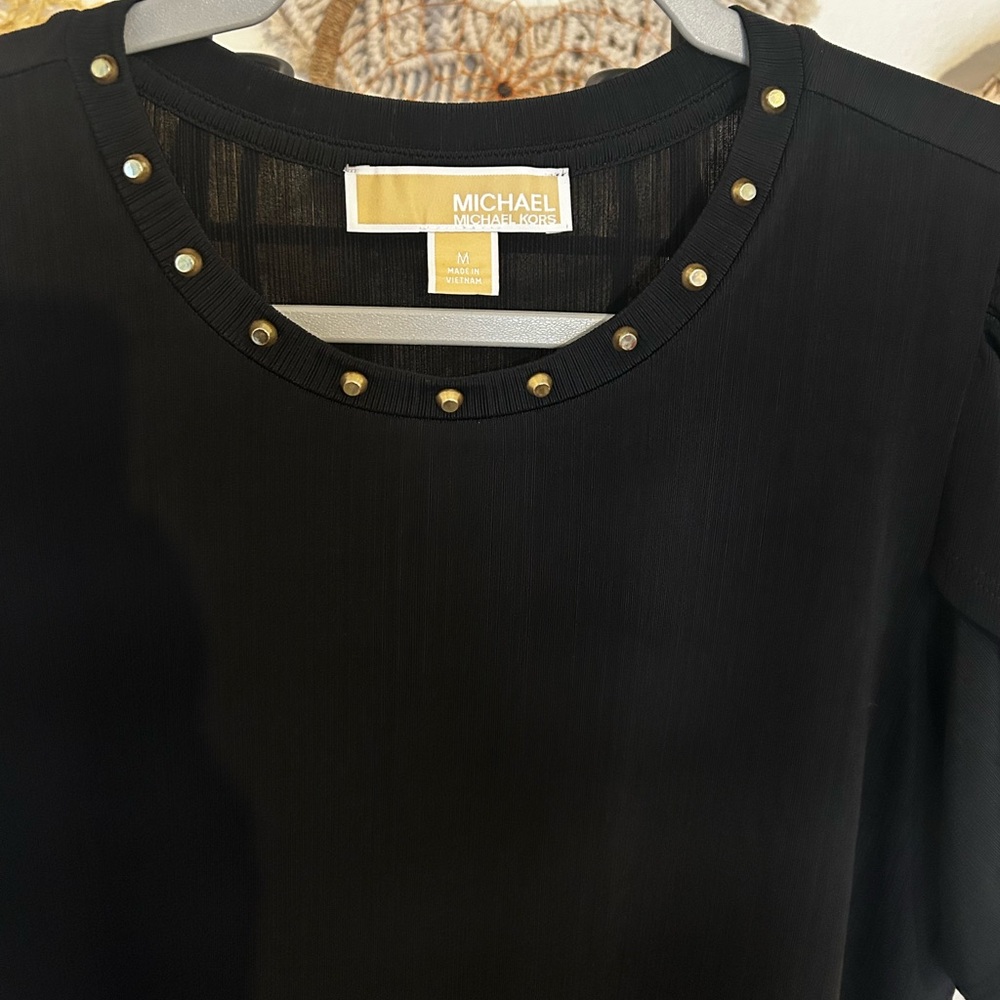 Michael Kors Black Top with Gold Studs